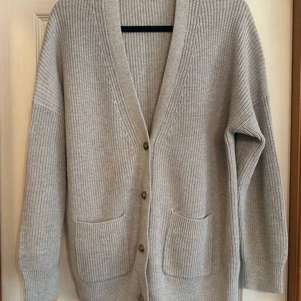 JCrew Light Grey Oversized Cardigan Size Medium